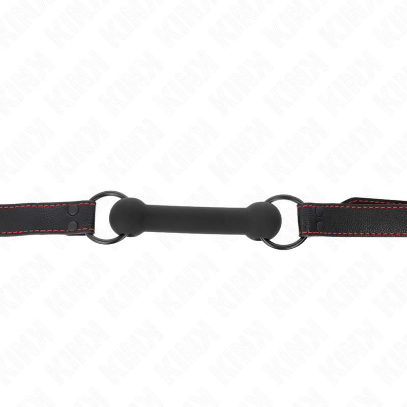 KINK - BONE GAG COM TIRA DE COURO PRETO AJUSTÁVEL 41-57 CM