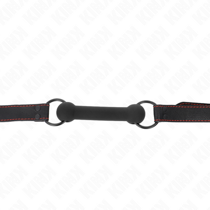 KINK - BONE GAG COM TIRA DE COURO PRETO AJUSTÁVEL 41-57 CM