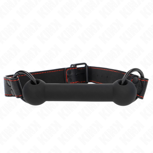 KINK - BONE GAG COM TIRA DE COURO PRETO AJUSTÁVEL 41-57 CM