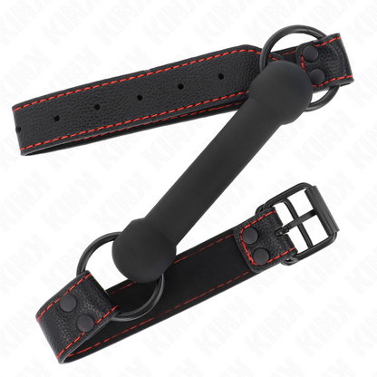 KINK - BONE GAG COM TIRA DE COURO PRETO AJUSTÁVEL 41-57 CM