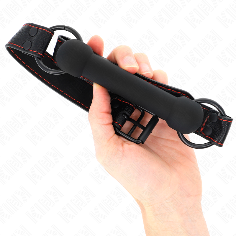 KINK - BONE GAG COM TIRA DE COURO PRETO AJUSTÁVEL 41-57 CM