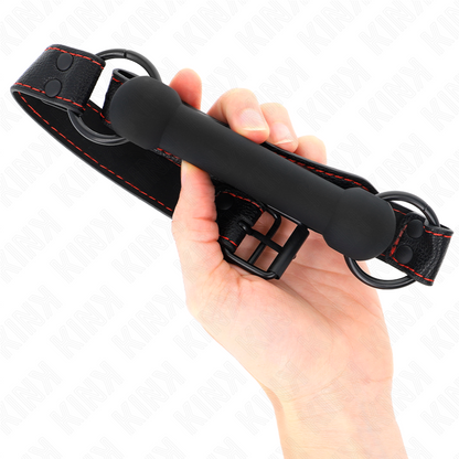 KINK - BONE GAG COM TIRA DE COURO PRETO AJUSTÁVEL 41-57 CM