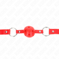 KINK - BOLA RESPIRÁVEL 4 CM GAG COM REBITE DUPLO MODELO 1 VERMELHO 62,5 x 2,5 CM AJUSTÁVEL 42-58 CM