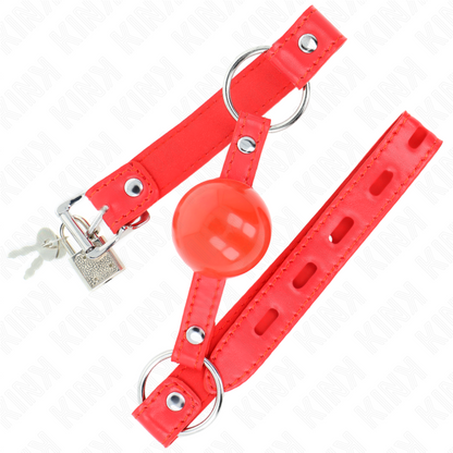 KINK - BOLA TPE 4 CM MORDAÇA COM TRAVA ROJO 60 x 2 CM