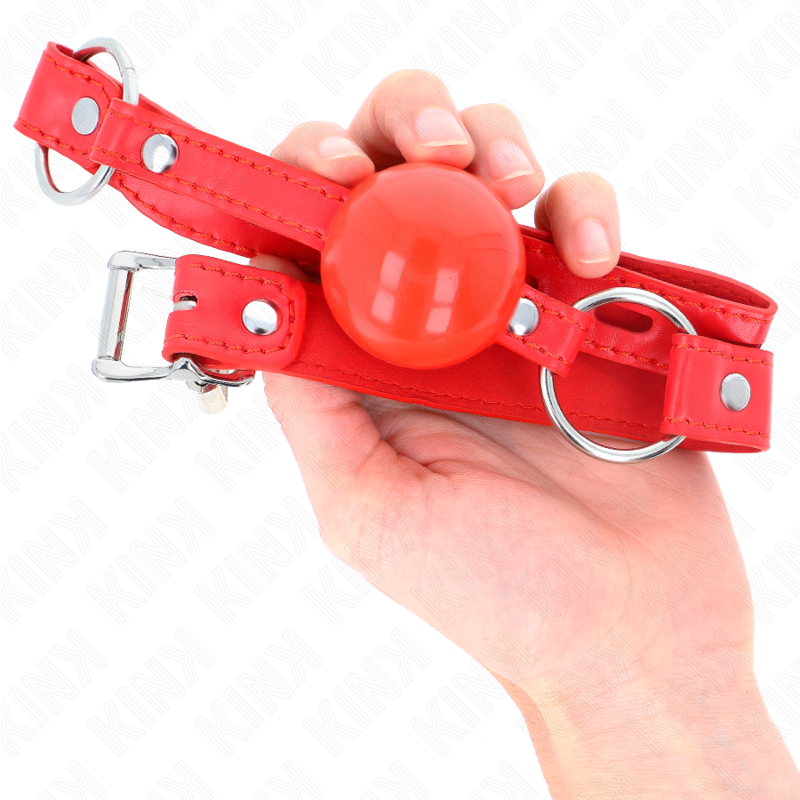 KINK - BOLA TPE 4 CM MORDAÇA COM TRAVA ROJO 60 x 2 CM