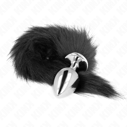 KINK - PLUG ANAL TAMANHO L 10 X 4 CM COM RABO SINTÉTICO 40 CM PRETO