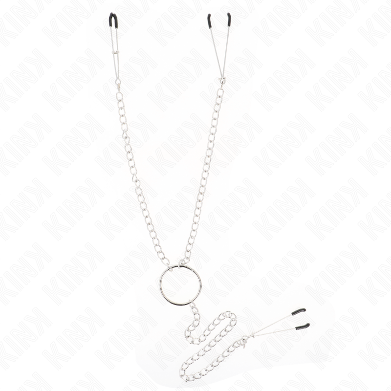 KINK - GRAMPOS TRIPLOS PARA MAMILOS E CLITÓRIS COM CORRENTE MODELO 1