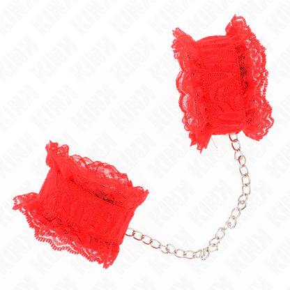 KINK - RESTRIÇÕES DE PULSO ELÁSTICO DE RENDA VERMELHO