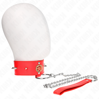 KINK - COLAR DE DIAMANTE VERMELHO COM CINTO 65 CM AJUSTÁVEL 35-51 CM X 7 CM