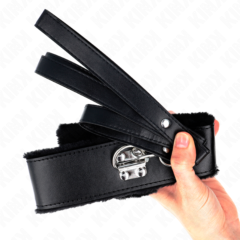 KINK - COLAR COM COLEIRA 116 CM COM TACHAS PRATADAS MODELO 4 PRETO AJUSTÁVEL 40-48 CM X 6 CM