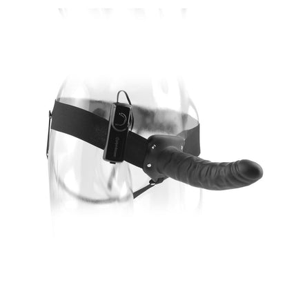 SÉRIE FETISH FANTASY - 19 CM VIBRANTE HOLLOW STRAP-ON PRETO