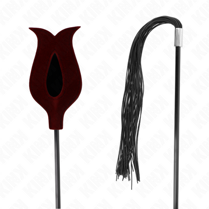 KINK - CHICOTE DE SILICONE COM BORLA EM FORMA DE ROSA 45 CM