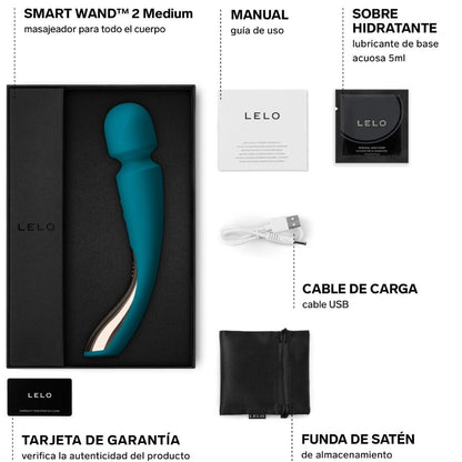LELO - SMART MEDIUM WAND 2 MASSAGEADOR VERDE ÁGUA