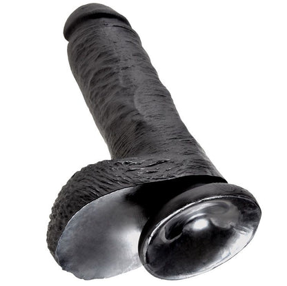 KING COCK - 8 DILDO PRETO COM BOLAS 20,3 CM