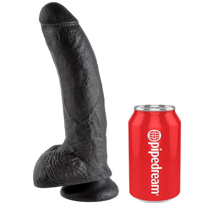 KING COCK - 9 DILDO PRETO COM BOLAS 22,9 CM