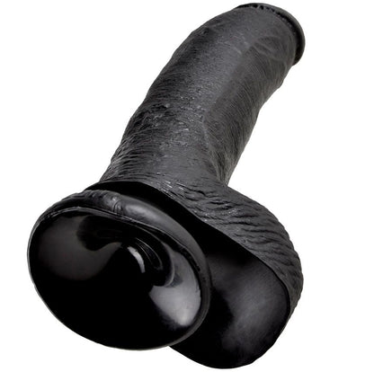 KING COCK - 9 DILDO PRETO COM BOLAS 22,9 CM