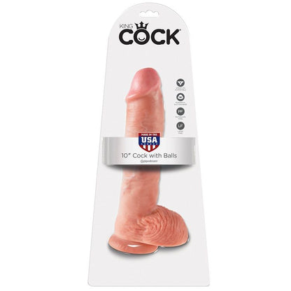 KING COCK - 10 DILDO CARNE COM BOLAS 26,5 CM
