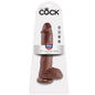 KING COCK - 10 DILDO MARROM COM BOLAS 25,4 CM
