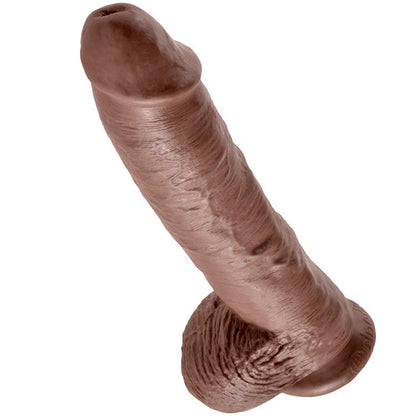 KING COCK - 10 DILDO MARROM COM BOLAS 25,4 CM