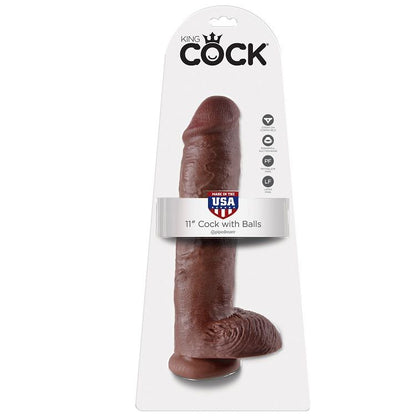 KING COCK - 11 DILDO MARROM COM BOLAS 28 CM