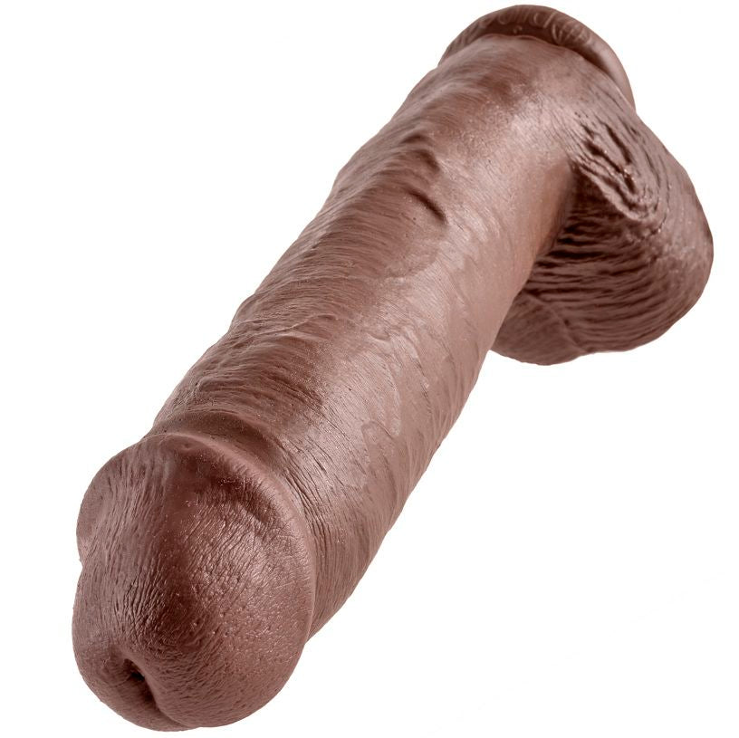 KING COCK - 11 DILDO MARROM COM BOLAS 28 CM