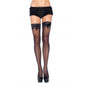 LEG AVENUE - SCHWARZE STRUMPFHOSE MIT SPITZENDETAIL UND SATIN B+A42