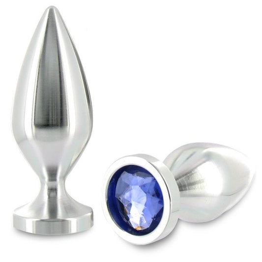 METAL HARD - PLUG ANAL ALIMINUM CRYSTAL COR MÉDIA 8,89CM