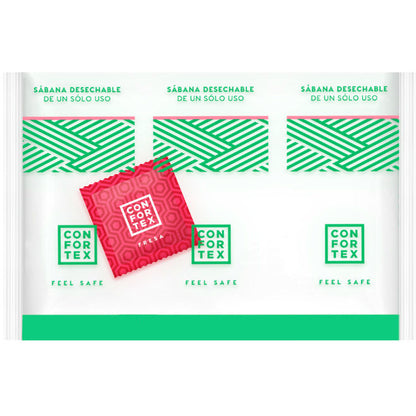 CONFORTEX - LENÇÓIS HIGIÊNICOS DESCARTÁVEIS, BOLSA INDIVIDUAL + PRESERVATIVO MORANGO