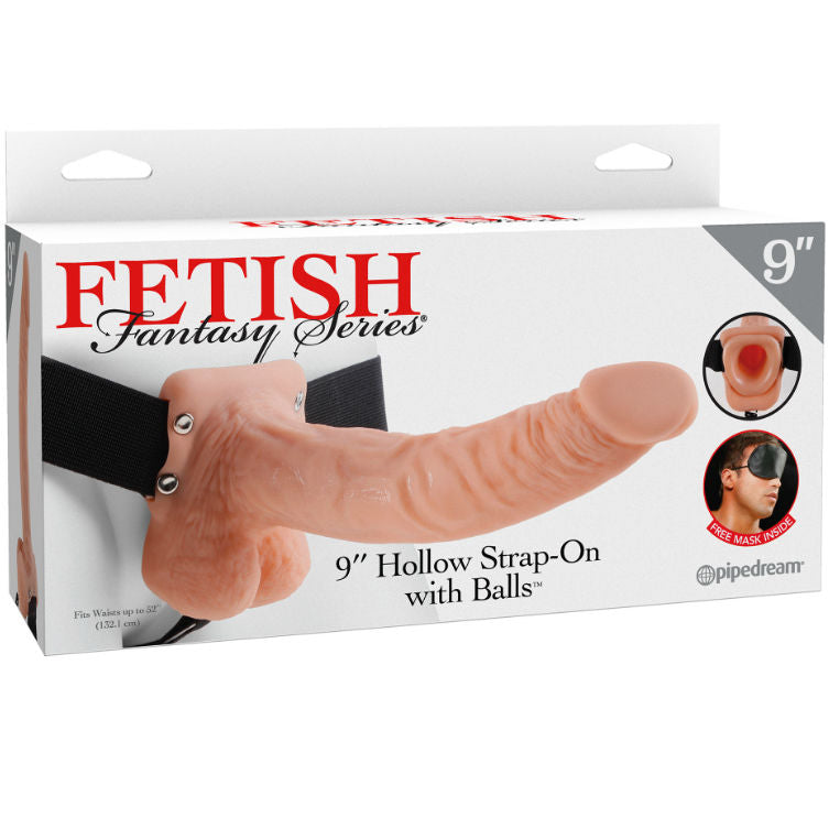 SÉRIE FETISH FANTASY - SÉRIE 9 STRAP-ON OCO COM BOLAS 22,9CM CARNE