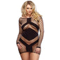 LEG AVENUE - MINIVESTIDO LONGO COM COSTURA PRETO TAMANHO GRANDE 1X/2X