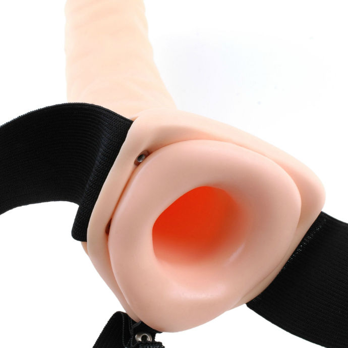 SÉRIE FETISH FANTASY - 19 CM VIBRANTE OCO STRAP-ON MARROM