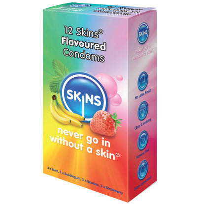SKINS - SABORES DE PRESERVATIVOS PACOTE COM 12