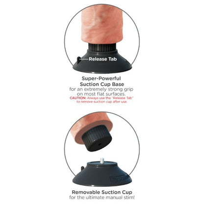 KING COCK - 17,78 CM GALO VIBRANTE COM BOLAS DE CARNE