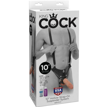 KING COCK - SISTEMA DE SUSPENSÃO DE 25,5 CM OCO COM STRAP-ON FLESH