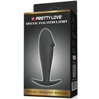 PRETTY LOVE - PLUG ANAL DE SILICONE FORMA DE PÊNIS PRETO