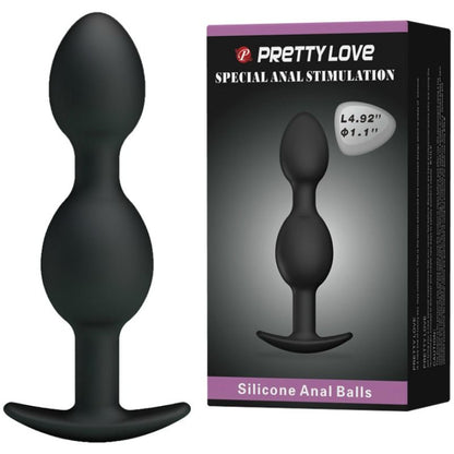 PRETTY LOVE - SILIKON-ANALKUGELN 12,5 CM SCHWARZ