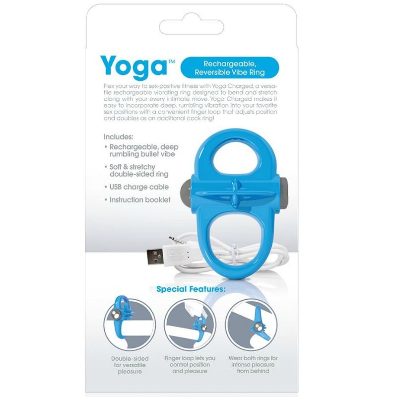 SCREAMING O - ANEL VIBRATÓRIO RECARREGÁVEL YOGA AZUL