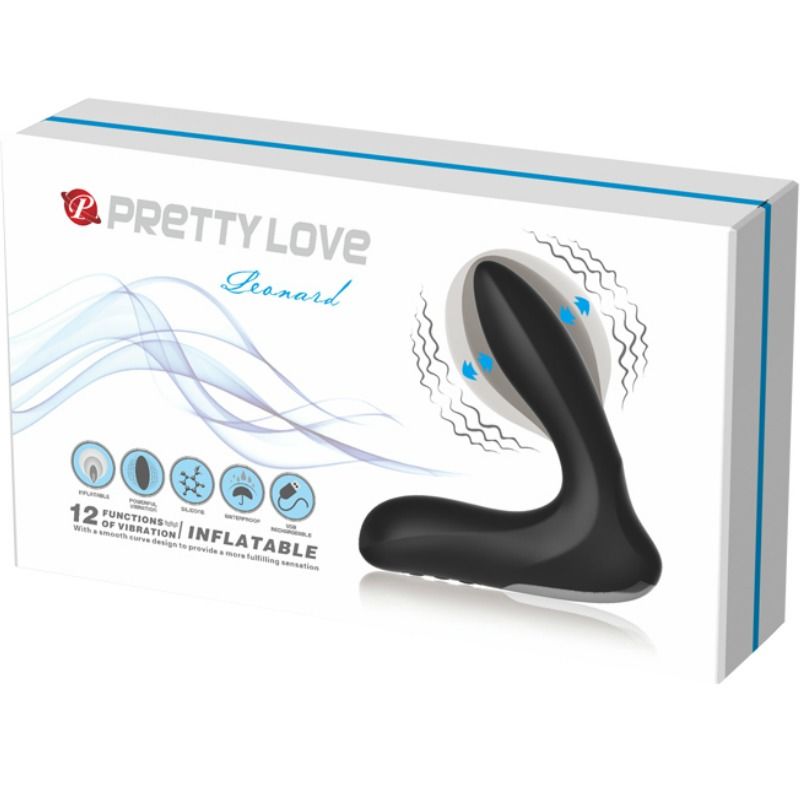 PRETTY LOVE - MASSAGEADOR PROSTÁTICO INFLÁVEL LEONARD COM VIBRAÇÃO