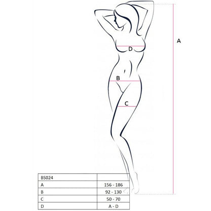 PASSION - MULHER BS024 BODYSTOCKING BRANCO TAMANHO ÚNICO