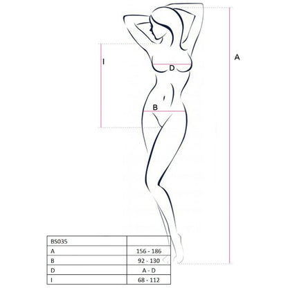 PASSION - MULHER BS035 BODYSTOCKING BRANCO TAMANHO ÚNICO