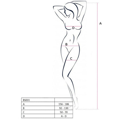 PASSION - MULHER BS031 BODYSTOCKING BRANCO TAMANHO ÚNICO