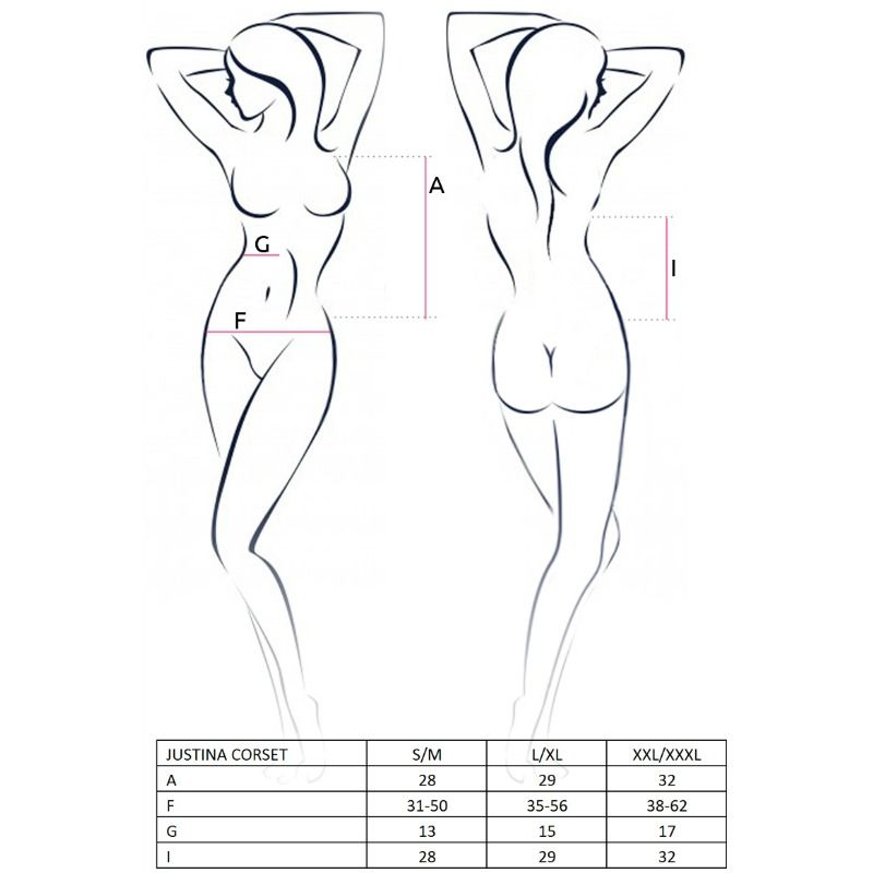 PASSION - MULHER JUSTINA CORSET PRETO TAMANHO S/M