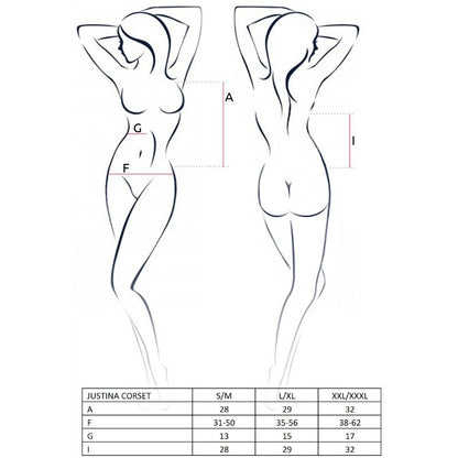 PASSION - MULHER JUSTINA CORSET PRETO TAMANHO S/M