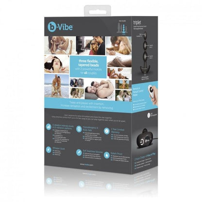 B-VIBE - CONTROLE REMOTO ANAL TRIPLET BEADS PRETO