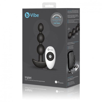 B-VIBE - CONTROLE REMOTO ANAL TRIPLET BEADS PRETO