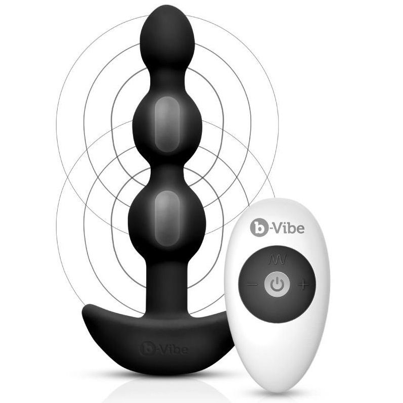 B-VIBE - CONTROLE REMOTO ANAL TRIPLET BEADS PRETO