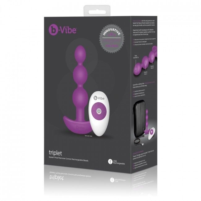 B-VIBE - CONTROLE REMOTO ANAL TRIPLET BEADS ROSA