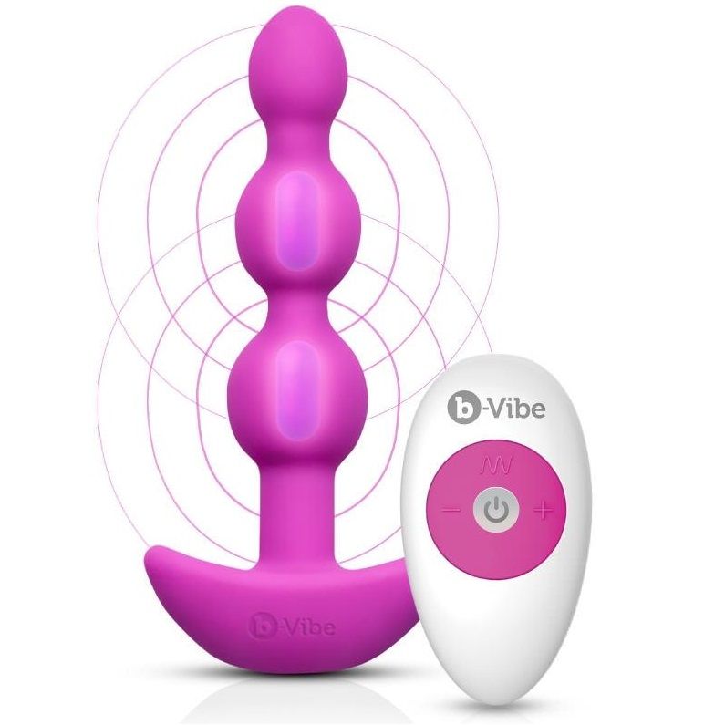 B-VIBE - CONTROLE REMOTO ANAL TRIPLET BEADS ROSA