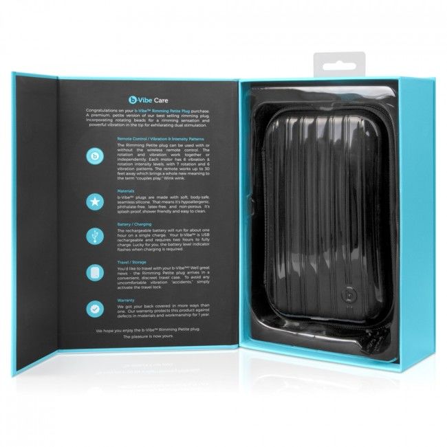 B-VIBE - CONTROLE REMOTO RIMMING ANAL PLUG PETITE PRETO