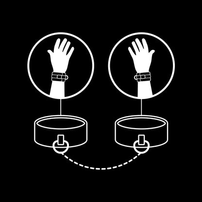 FETISH SUBMISSIVE - VEGAN LEATHER HANDCUFFS WITH NOPRENE LINING